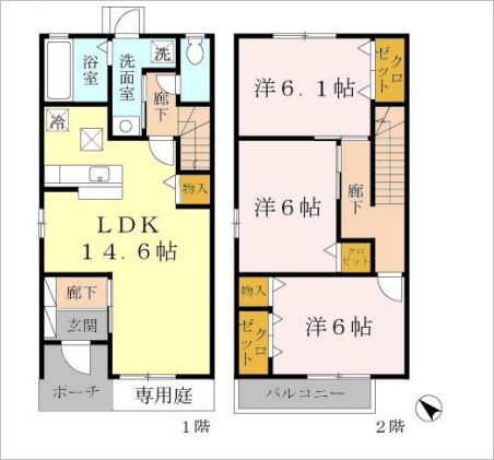 メゾン　リベルタ　B棟の間取り|※間取りが現況と異なる場合は現況を優先します※