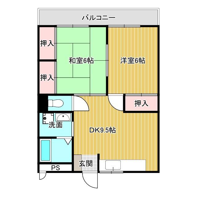 山野ハイツの間取り