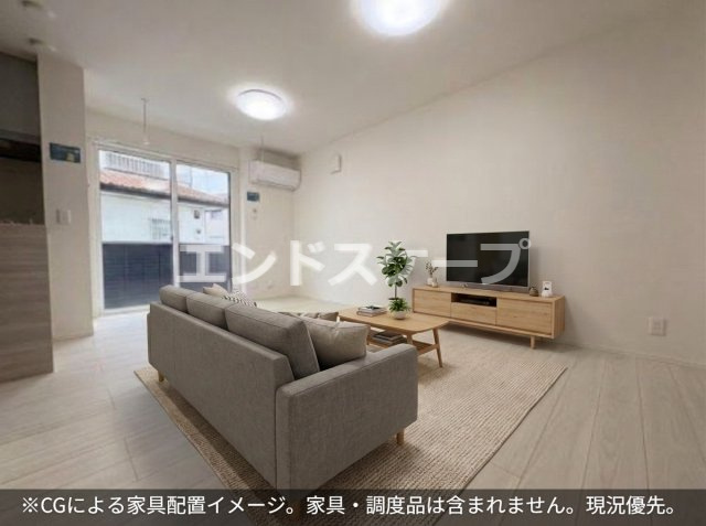 D-ROOM台新田町の居間・リビング|家具はCGのイメージ画像になります。※実際に家具は付いておりません。
