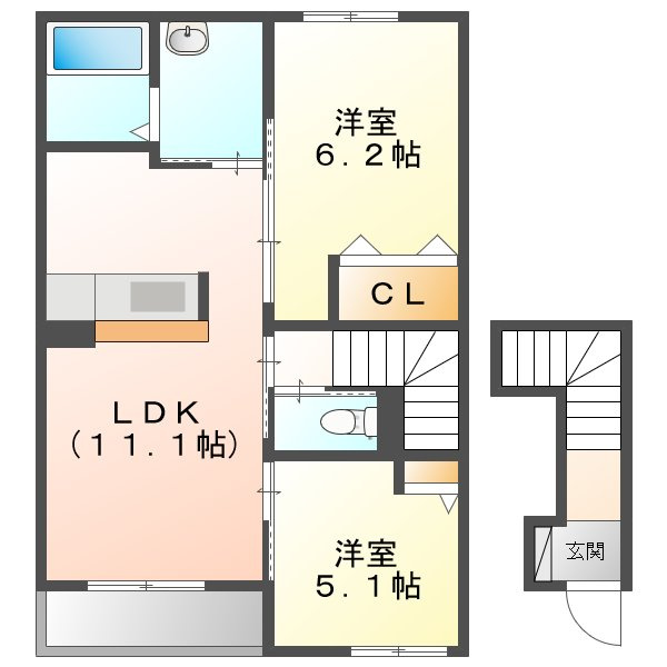 シャーメゾン晟（アキラ）の間取り