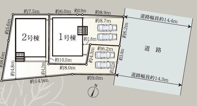 【区画図】 | 静岡市清水区村松原1丁目 4期 新築一戸建て 1号棟 | 1号棟の区画図です