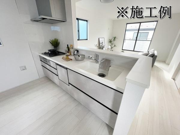 世田谷区喜多見１丁目の新築一戸建の内観：施工例|施工例：広々としたキッチンスペースです。