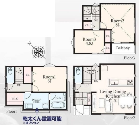 【横浜市保土ケ谷区明神台49-11全2棟新築戸建て】★仲介手数料無料★（星川小学校・保土ケ谷中学校/岩崎中学校）の間取り