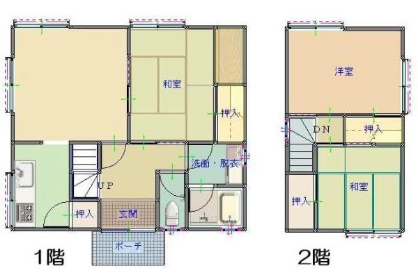 和歌山市吉里　中古戸建の間取り
