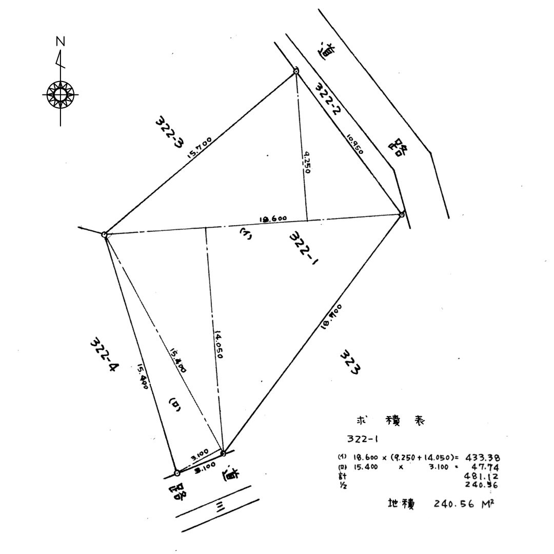 裾野市富沢322の区画図
