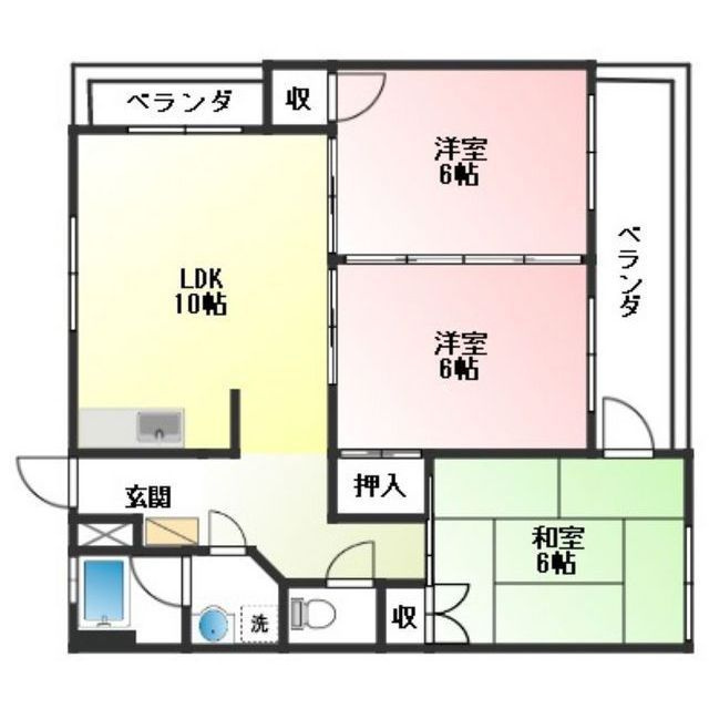 岐阜市早田栄町３丁目のアパートの間取り