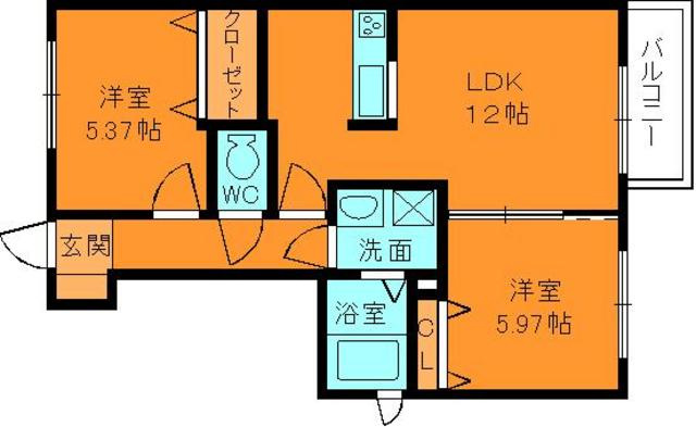 アルティ逢坂Ｂの間取り