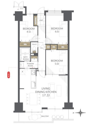 【間取り】サーパス東古松通り 
