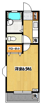 キャッスル小平の間取り|バス・トイレ別で角部屋です