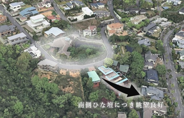 鷲林寺南町　売土地の前面道路含む現地写真|開放感あふれる眺めを日常に取り入れられる住環境です
南側ひな壇の立地で日当たり・眺望ともに良好