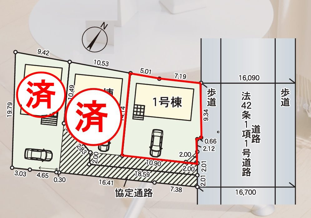 須賀川市日向町　　　１号棟　　　西袋1小学校、西袋中学区の地図|現地案内図