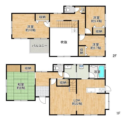 富谷市杜乃橋１丁目 大きな吹き抜けのある家♪の間取り