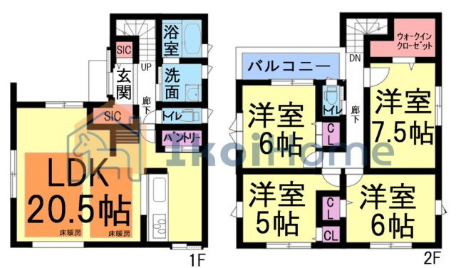 明石市朝霧町2丁目　新築戸建　の間取り|【ホームページに現地動画掲載中】●年中無休：当日予約可●20.5帖の広々LDK♪床暖房も完備♪
