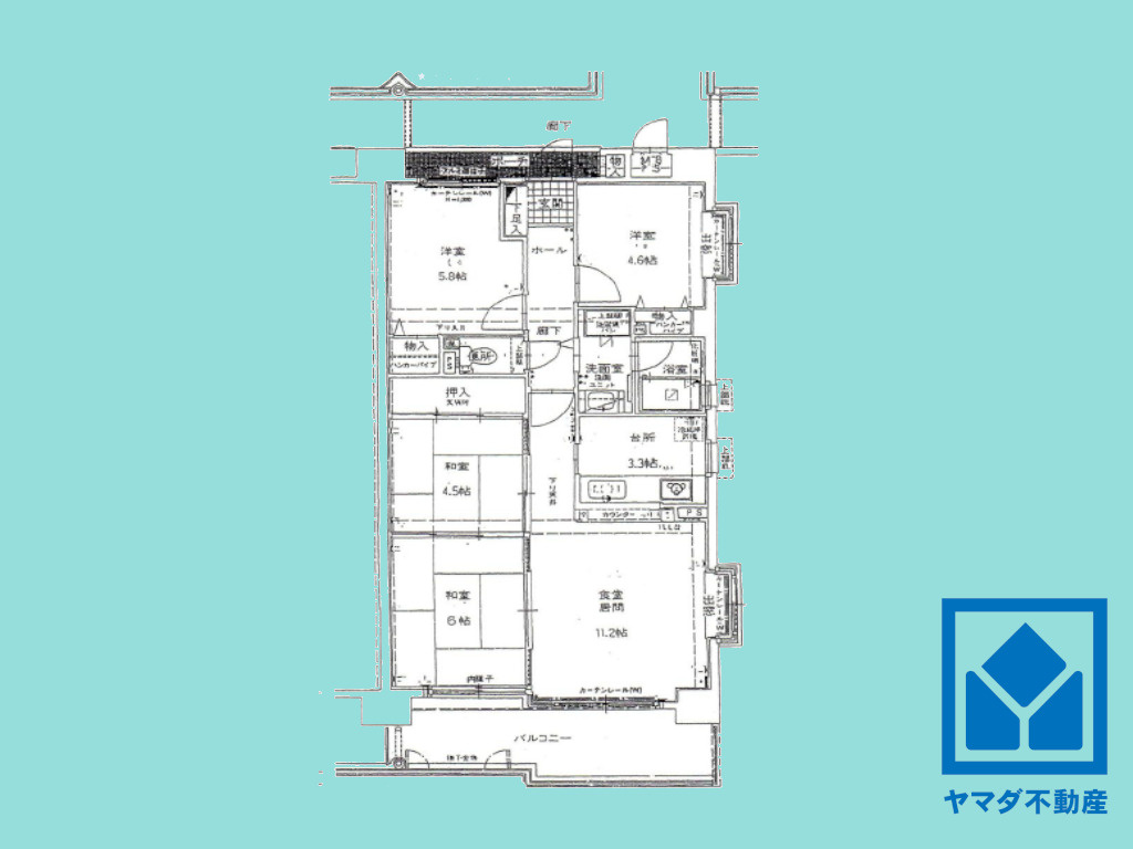 サンロイヤル新田辺アカデミア１号館の間取り|実際の住戸は図面と反転しております