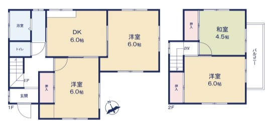 【中古】鶴ヶ島市富士見中古住宅の間取り