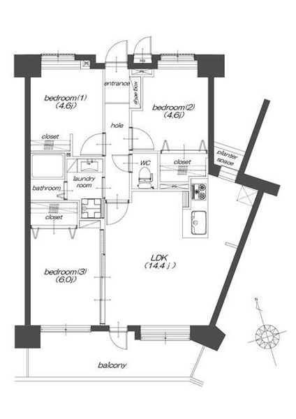 【間取り】 | JGMベリテュード箱崎公園セカンドステージ☆仲介手数料無料☆