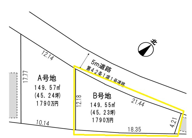 加古川町中津　加古川線「日岡駅」徒歩14分の土地図