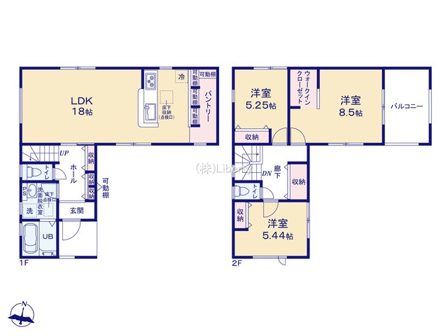 ひたちなか市田宮原1期　新築戸建　2号棟の区画図