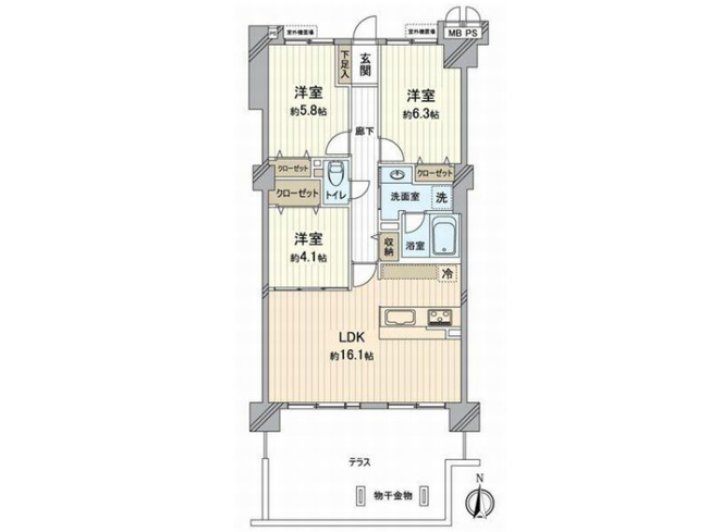 【間取り】 | ライオンズマンション京都山科ガーデンシティ