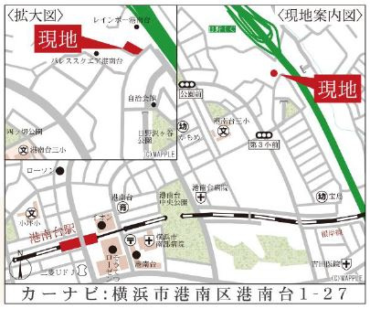 仲介手数料無料　横浜市港南区港南台１丁目の地図