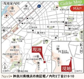 仲介手数料無料　横浜市南区堀ノ内町２丁目の地図