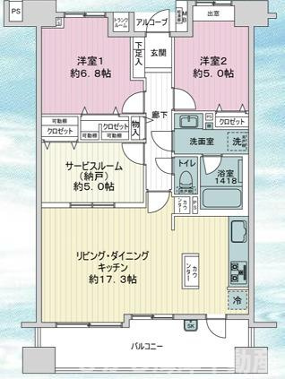 グラン・コート湘南茅ヶ崎の間取り|ペット飼育できる2LDK＋Sです。