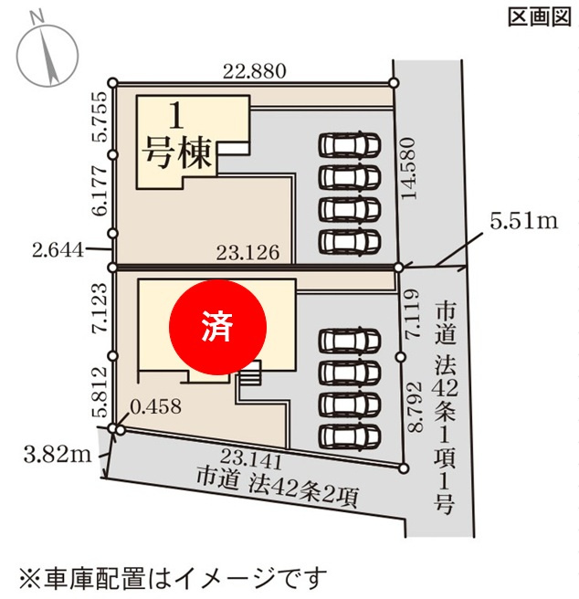 【Livele Garden】　久喜市佐間　全2邸の区画図|全棟配置図