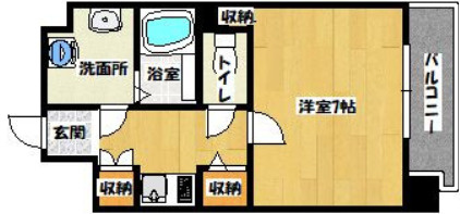 ティファニーヒルズの間取り|１Kの間取りです