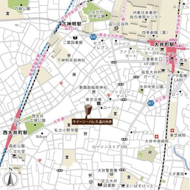 クイーンパレス品川大井の地図