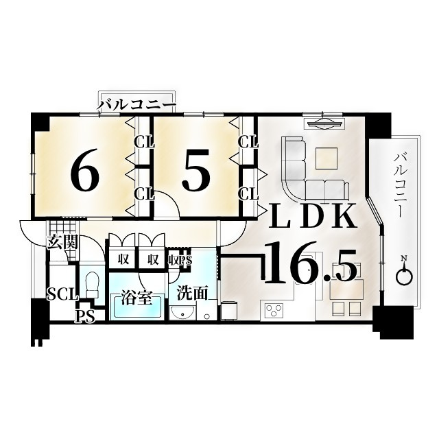 プレサンスロジェ京都桂川の間取り|・JRと阪急の2沿線利用可
・駅徒歩9分／生活施設が徒歩圏内で便利
