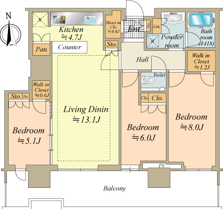 ３LDKの間取りです。