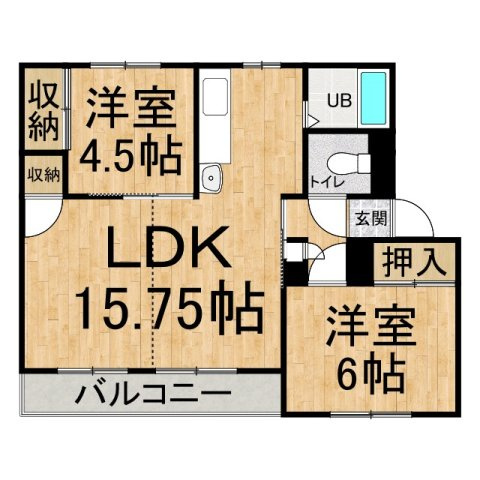 ヴィラナリー釧路Ⅲ　1号棟の間取り