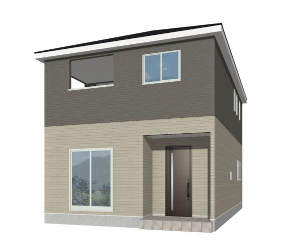 【外観パース】 | つくば市台町第3　新築戸建　2号棟 | 小中学校まで、それぞれ徒歩15分圏内！