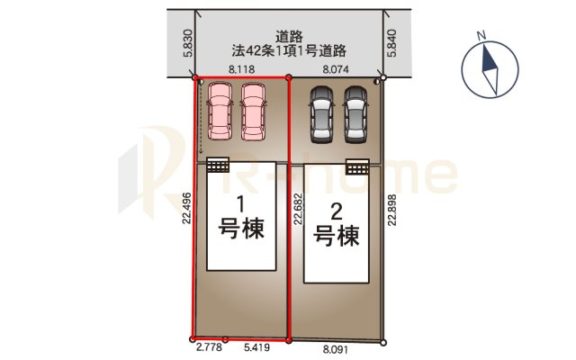 結城市結城第40　新築戸建て　1号棟の区画図|大きなお買い物だからこそ、メリット・デメリットを伝えさせて頂きます。
R-homeにお任せください♪