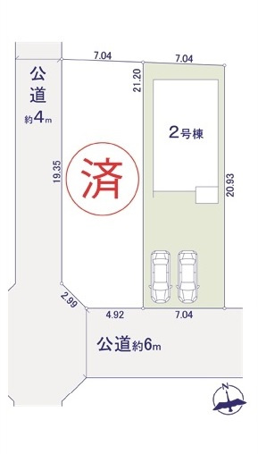 【仲介手数料無料】新築戸建　深谷市常盤町71-73（全2棟）の区画図