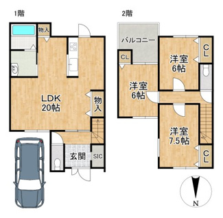 【間取り】 | 小山上内河原町貸家