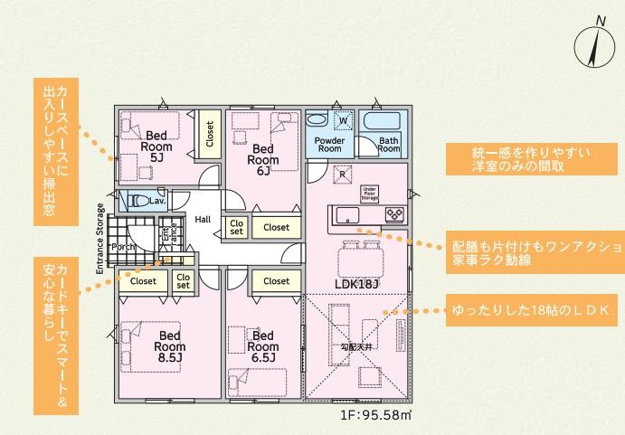 つくば市若森第1　新築戸建　3号棟の区画図