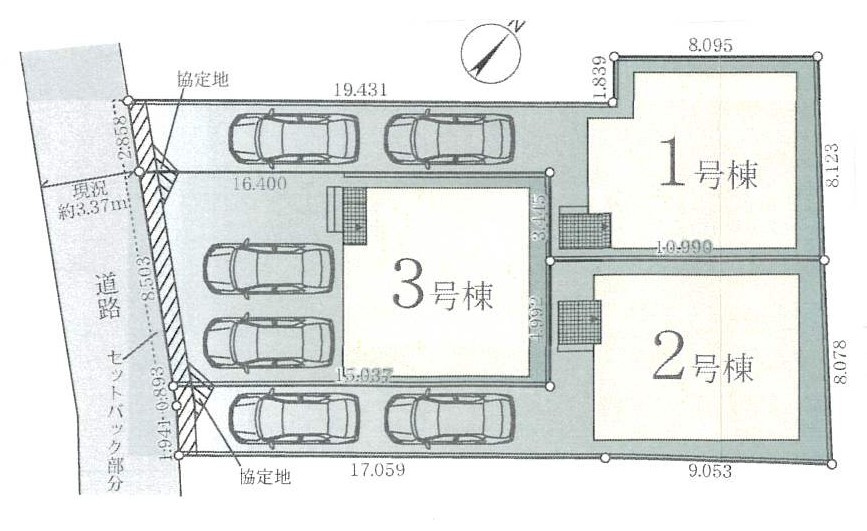 藤沢市善行1期　新築戸建　全3棟3号棟の区画図