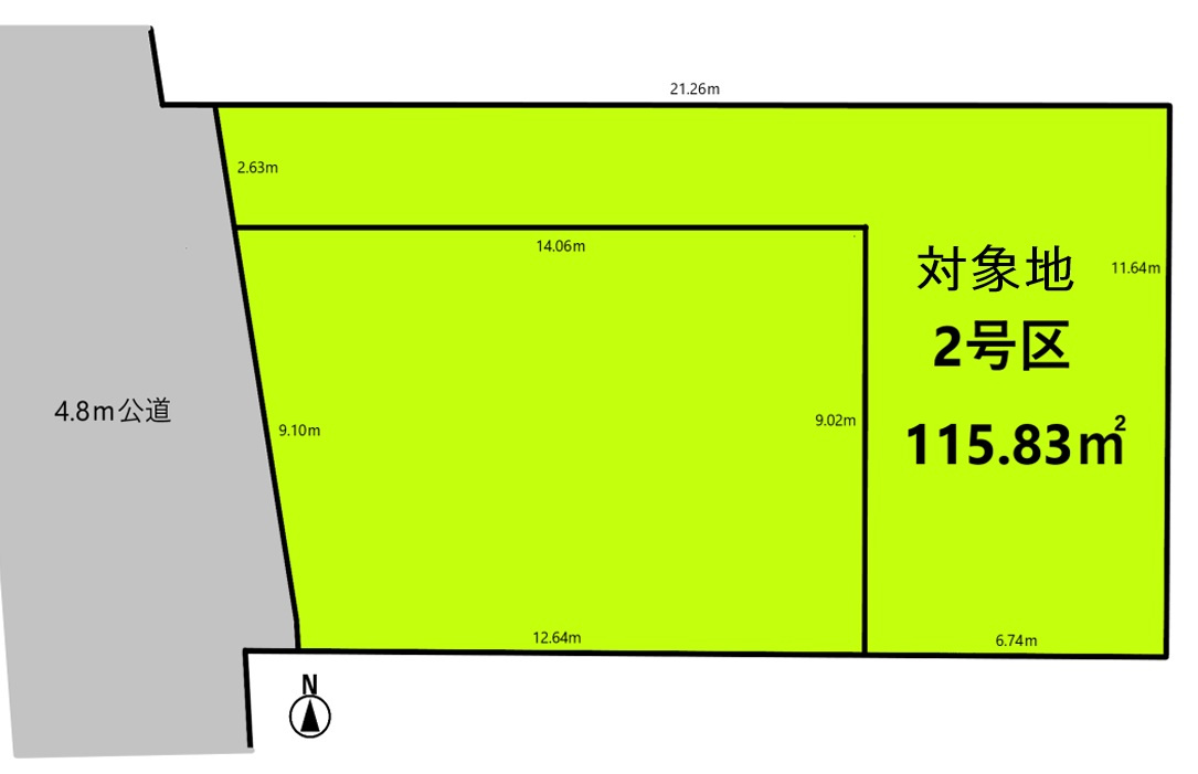 【サンスターホーム】武蔵村山市榎2丁目　建築条件無し売地の土地図