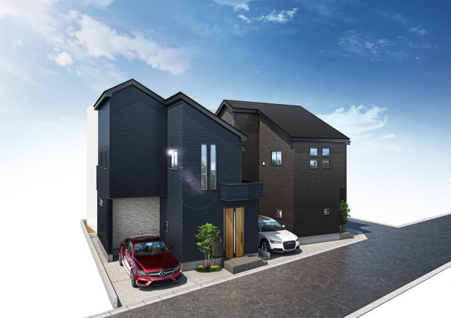 下井草１丁目・新築戸建・２号棟の前面道路含む現地写真|5.0ｍ以上の道路なのでお子様の通学時も安心♪