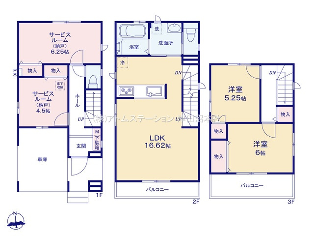 【間取り】 | アトムセレクト夏見２丁目４２４番　B号棟