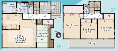 伊奈町西小針一丁目　中古一戸建ての間取り|伊奈町西小針一丁目　中古一戸建て、4LDK、土地面積141.12m2、建物面積99.5m2