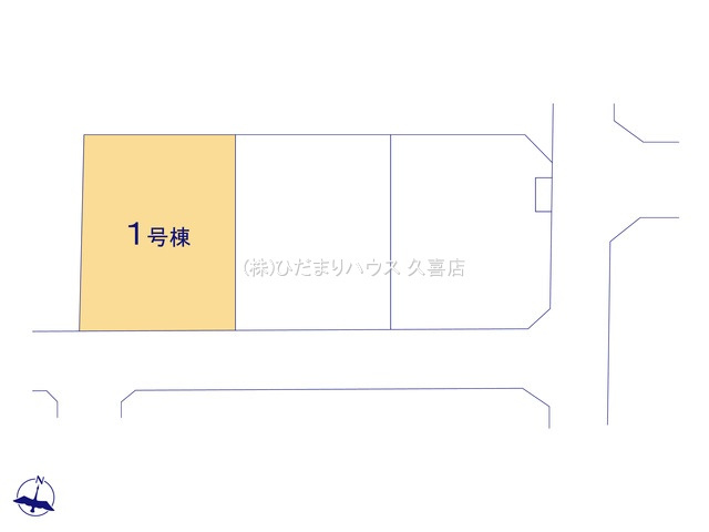 ワイウッドコート幸手市中第1期　新築一戸建て　01　の区画図|全３棟