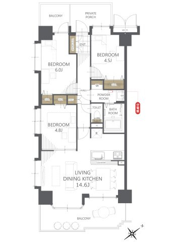 【間取り】ライオンズシティ松戸 