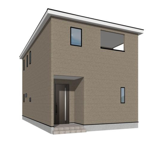 【外観パース】 | つくば市若森第1　新築戸建　1号棟 | 小学校まで徒歩14分！お子様の登下校も安心できる距離です♪