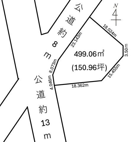 【土地図】 | 深谷市人見　800万　土地
