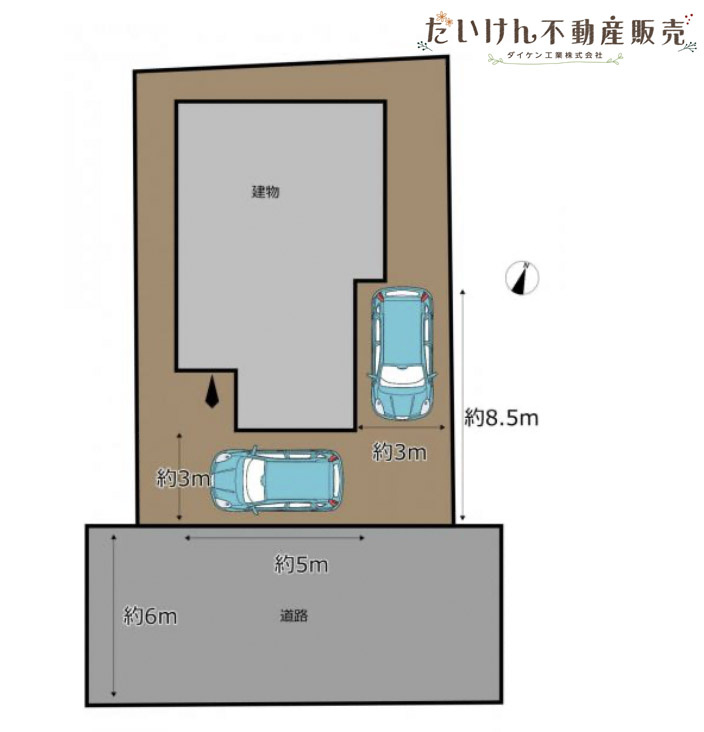 加古郡稲美町国岡　中古戸建の土地図
