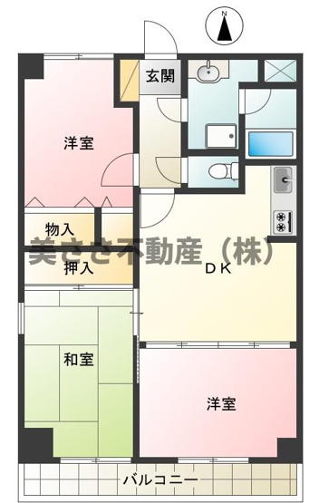 【間取り】 | 大久保ビル | 大久保ビル３ＤＫ 左右反転の場合もあります