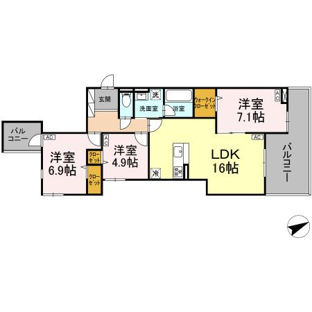 D-residence稲城の間取り