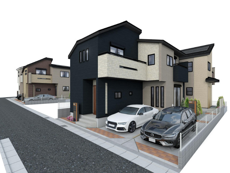 新築/練馬区下石神井5丁目　全5棟の外観パース|外観のイメージパースです